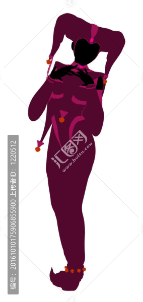 女小丑插圖剪影
