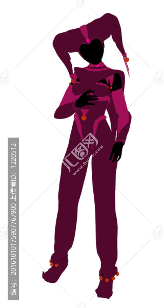 女小丑插圖剪影