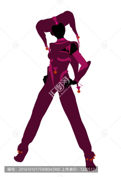 女小丑插圖剪影