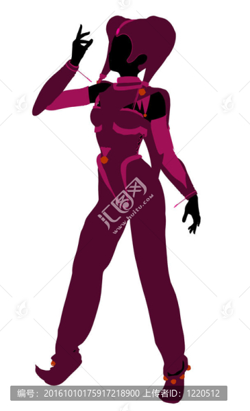 女小丑插圖剪影
