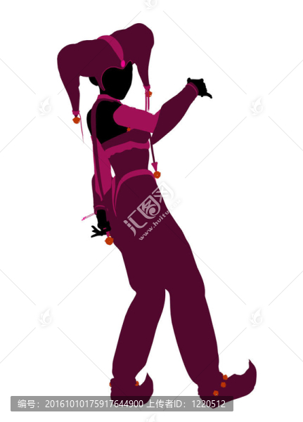 女小丑插圖剪影