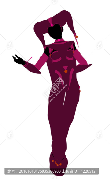 女小丑插圖剪影