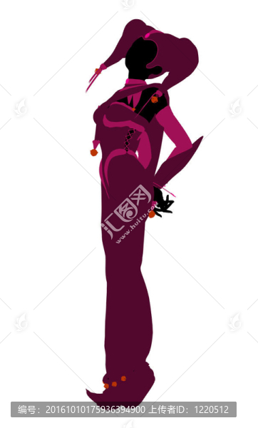 女小丑插圖剪影