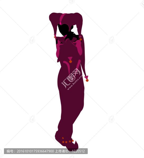 女小丑插圖剪影