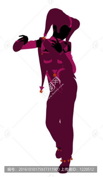 女小丑插圖剪影