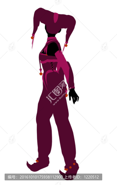 女小丑插圖剪影