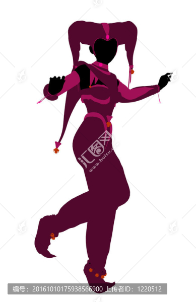女小丑插圖剪影