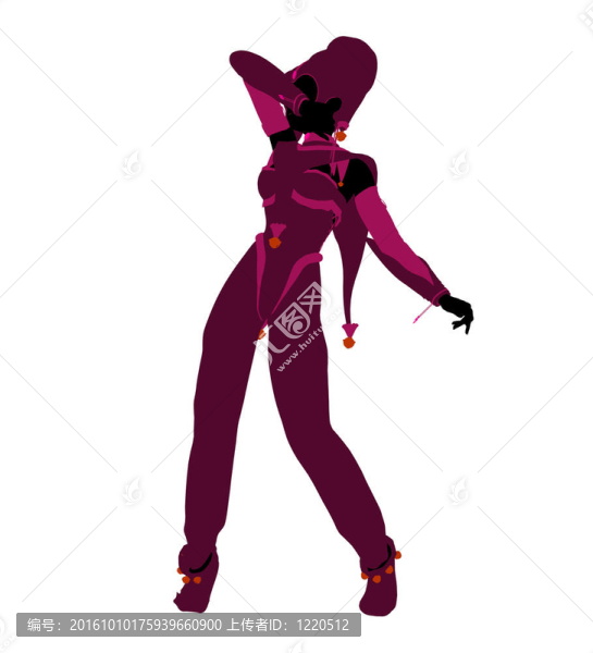 女小丑插圖剪影