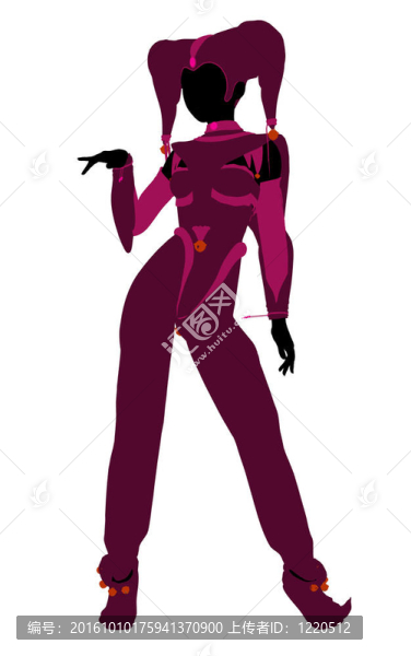 女小丑插圖剪影