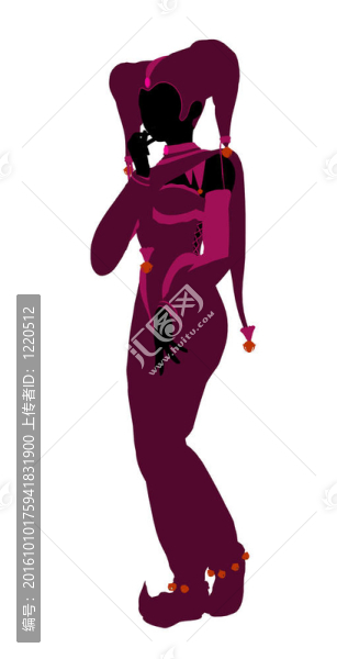 女小丑插圖剪影