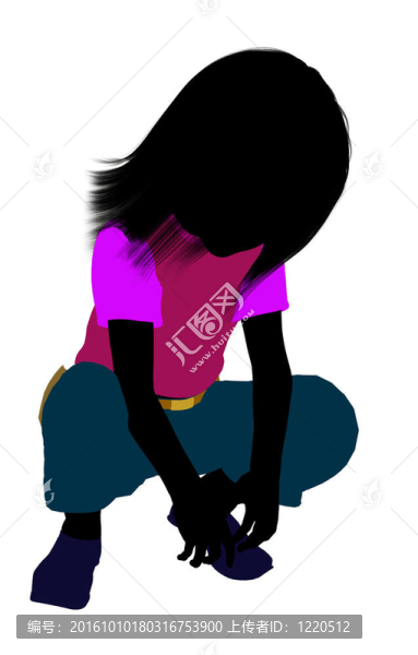高加索女孩插圖剪影