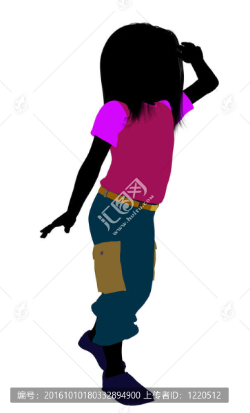高加索女孩插圖剪影
