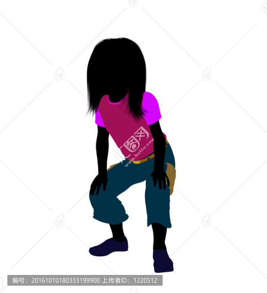 高加索女孩插圖剪影