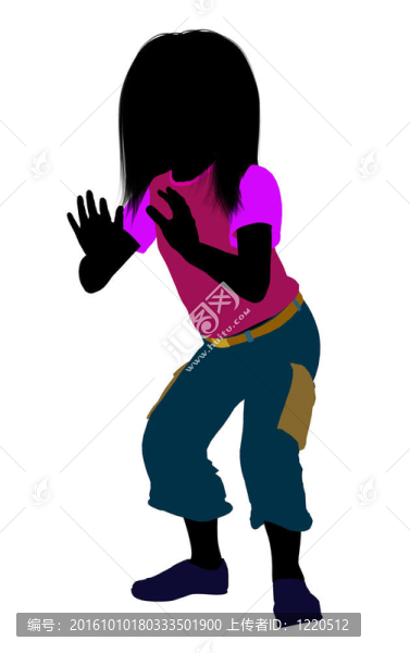 高加索女孩插圖剪影