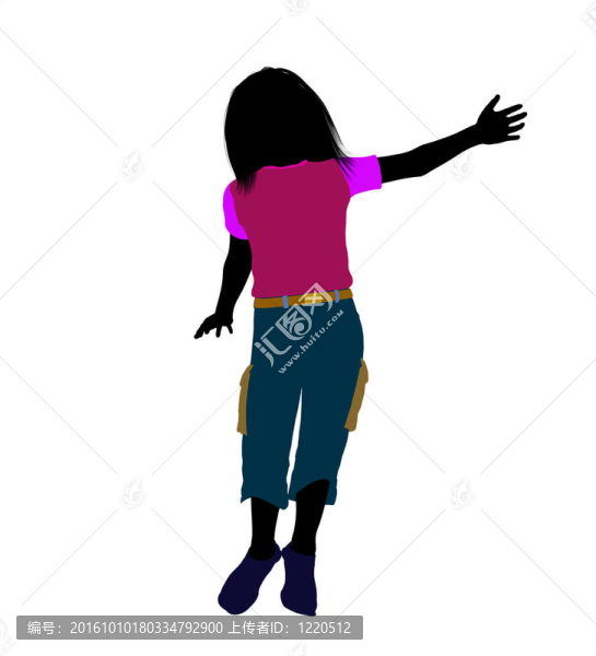 高加索女孩插圖剪影