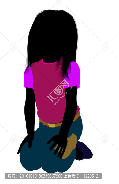 高加索女孩插圖剪影