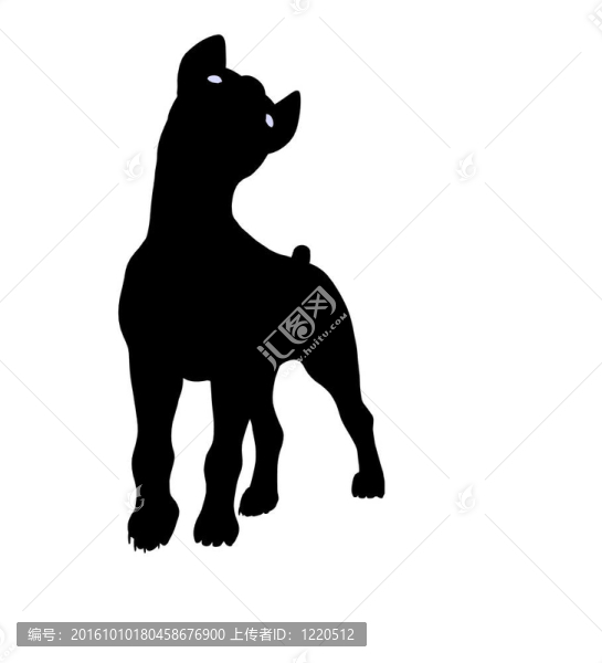 小狗插圖剪影