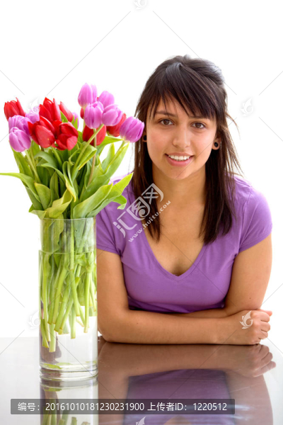 帶一些花的女孩