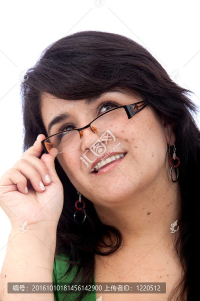 沉思的隨便的女人