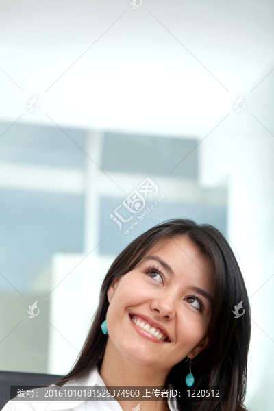 沉思的女商人