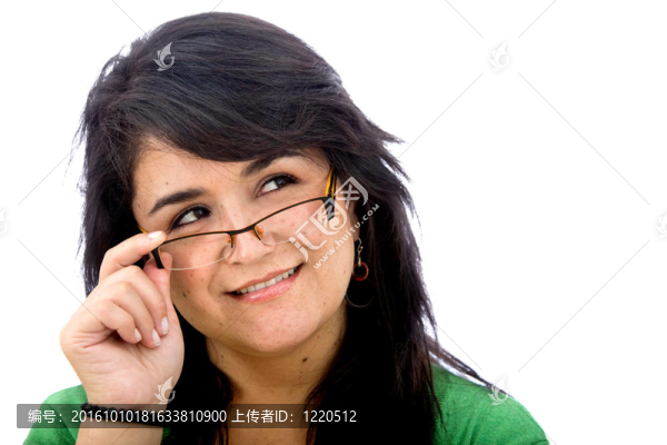 沉思的隨便的女人