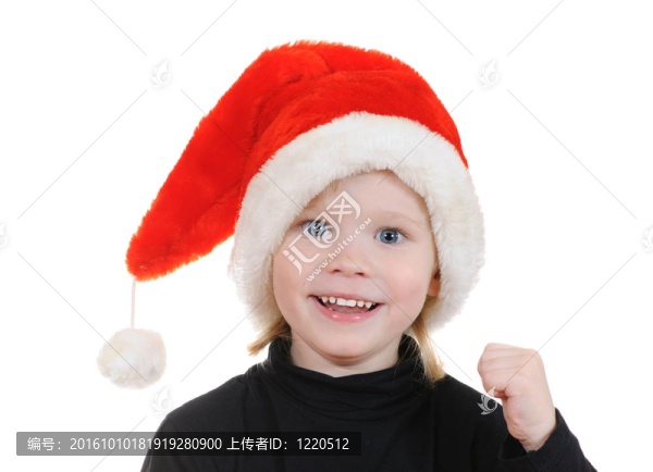 戴帽子的孩子圣誕老人