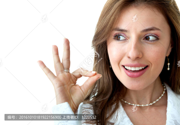 商業(yè)女人做一個確定的標(biāo)志