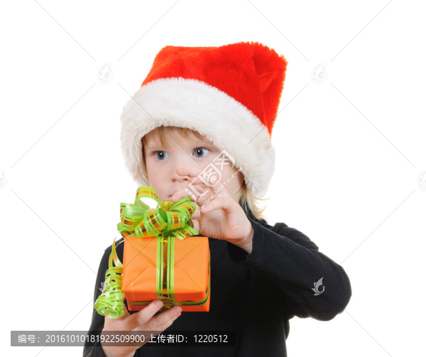 戴帽子的孩子圣誕老人