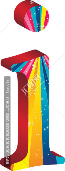 帶條紋和星星的彩色字母