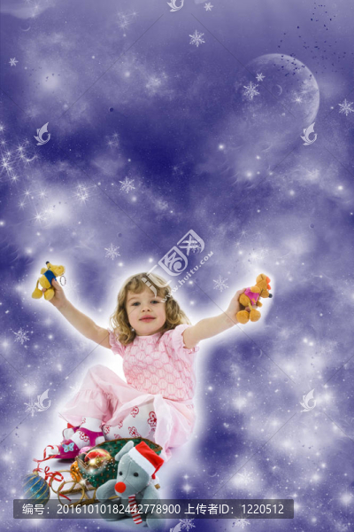 美麗的小女孩與圣誕裝飾