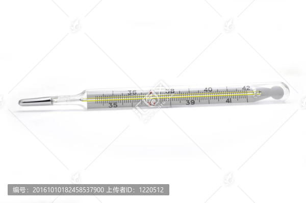 白色背景溫度計
