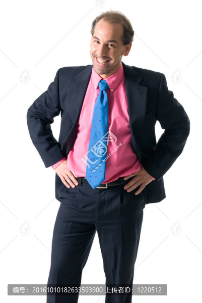 商人在白色背景上笑