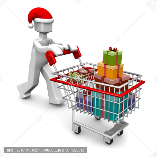 慶祝圣誕節(jié)或購(gòu)買禮品購(gòu)物的概念