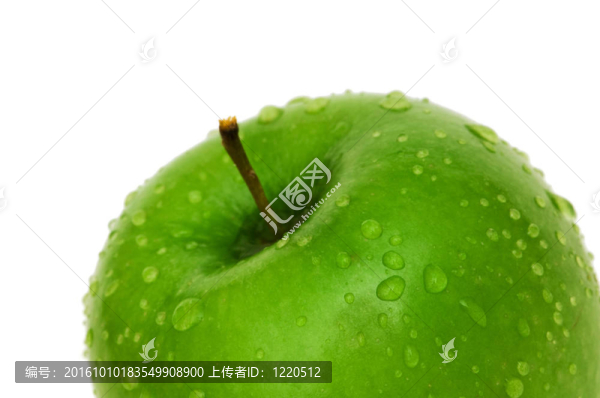白蘋果上露的綠蘋果