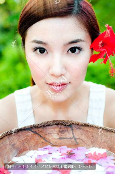女人與Flowers