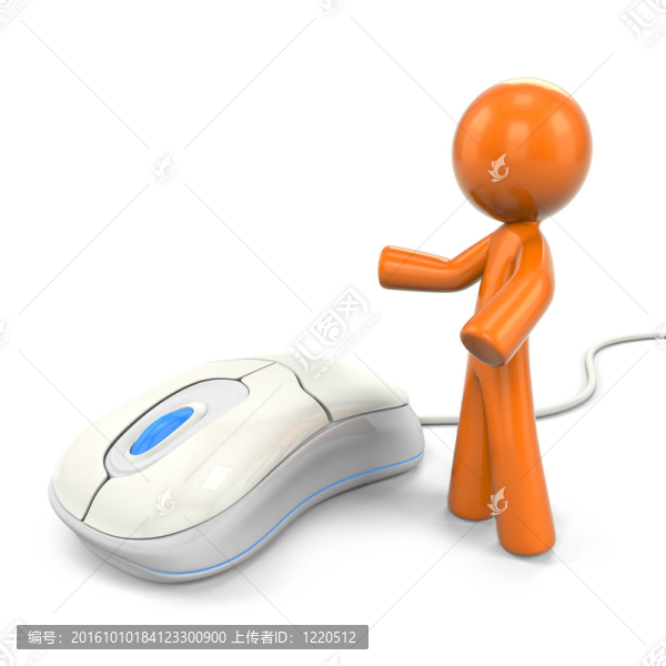 3D橙人展示電腦鼠標