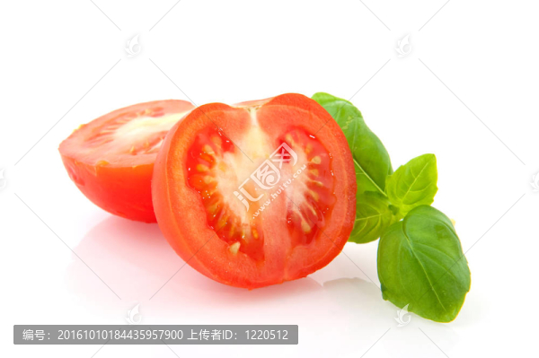 新鮮羅勒和番茄