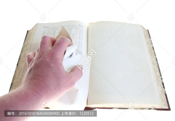 白色的手和書