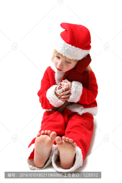 孩子的圣誕老人玩偶分離的擁抱