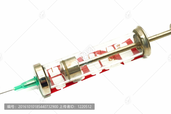 疾病警報-老式注射器超過白色