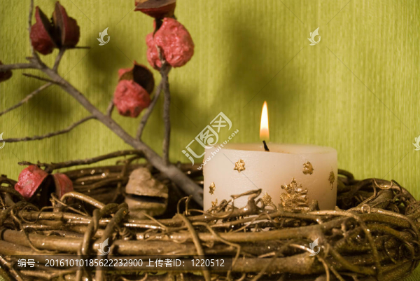 隨著圣誕裝飾蠟燭