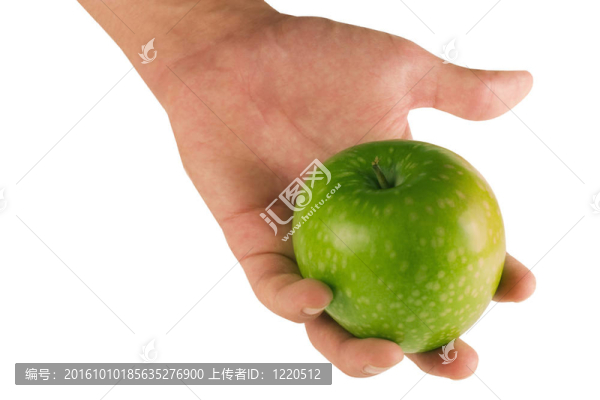 手與青蘋果