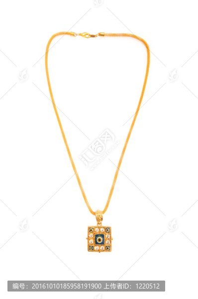 白色背景上的金項鏈