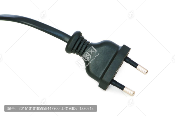 白色背景上的電插頭
