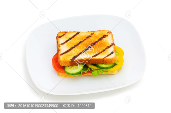 烤面包填充隔離在白