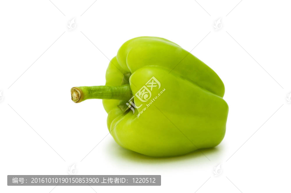 綠色的辣椒在白色的