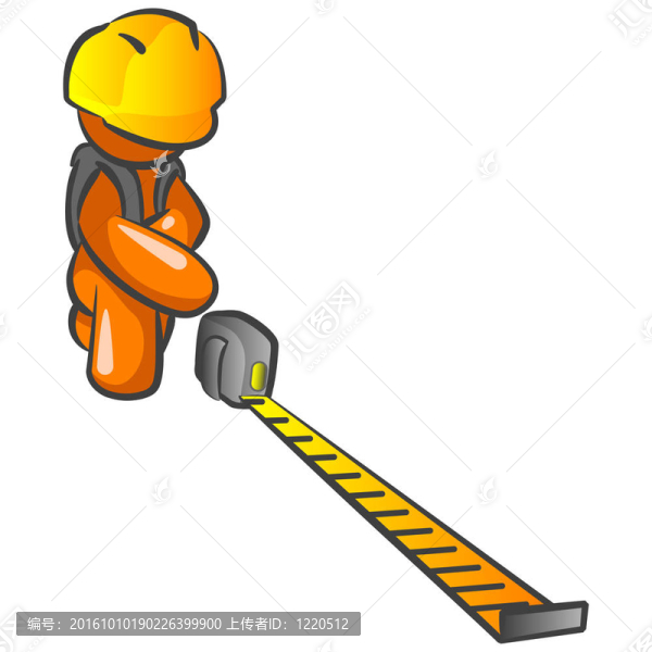 橙色人建筑工人測量