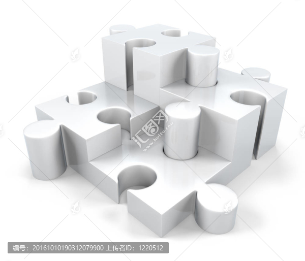 3D白色拼圖拼圖