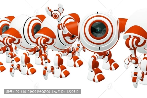 小型機(jī)器人揮舞著喜和站出來