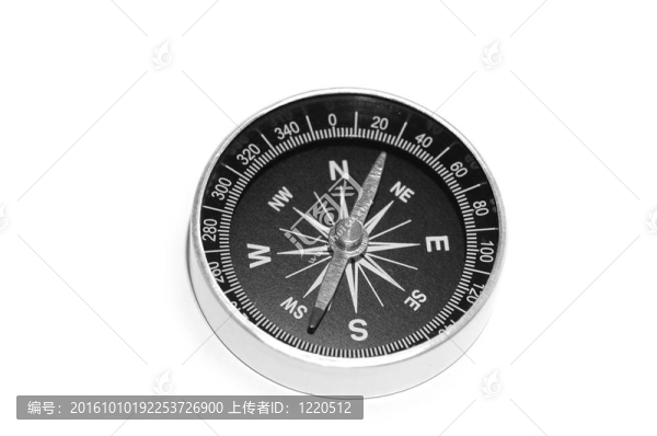 白色背景上的舊羅盤
